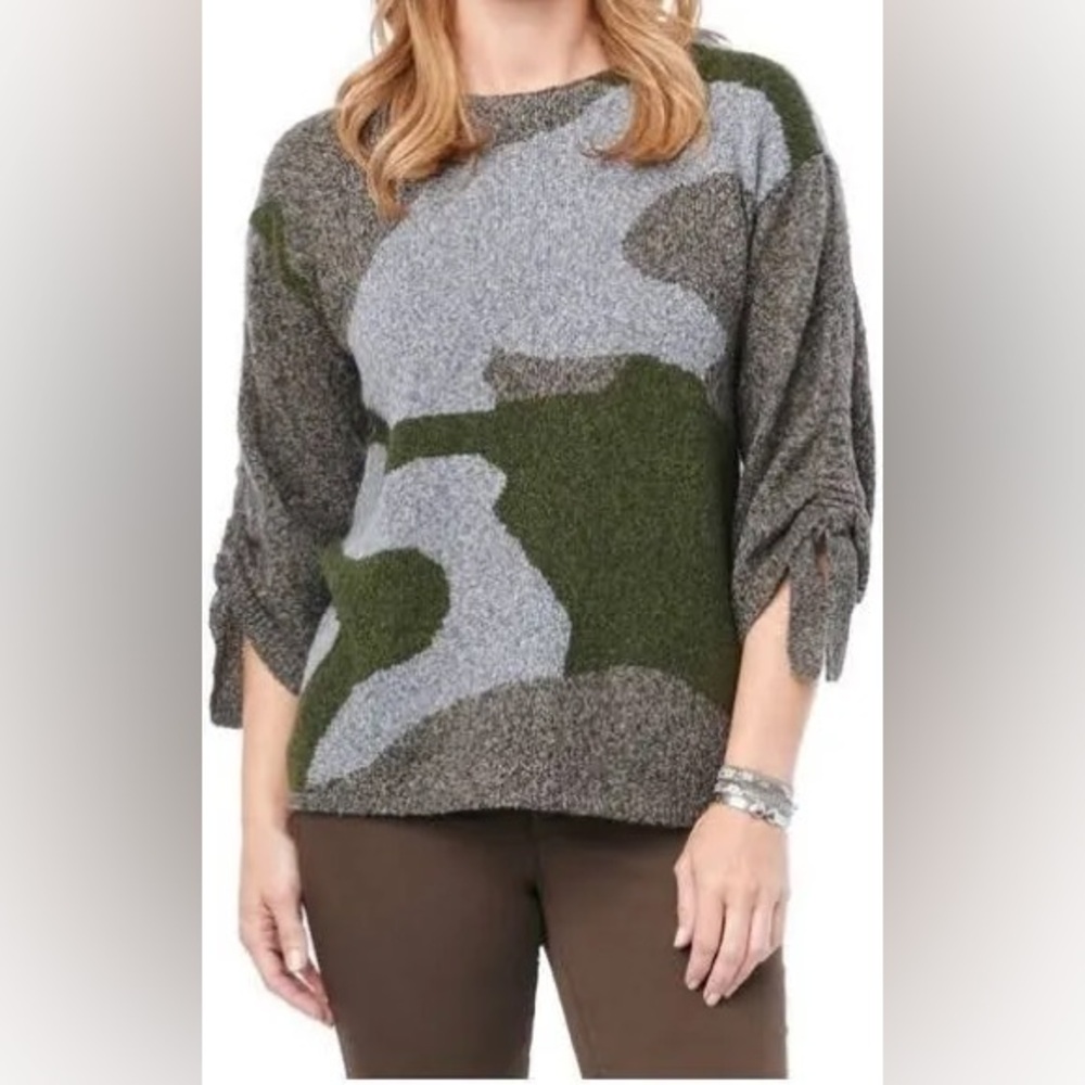 Democracy Camouflage Crew Neck Sweater Size L